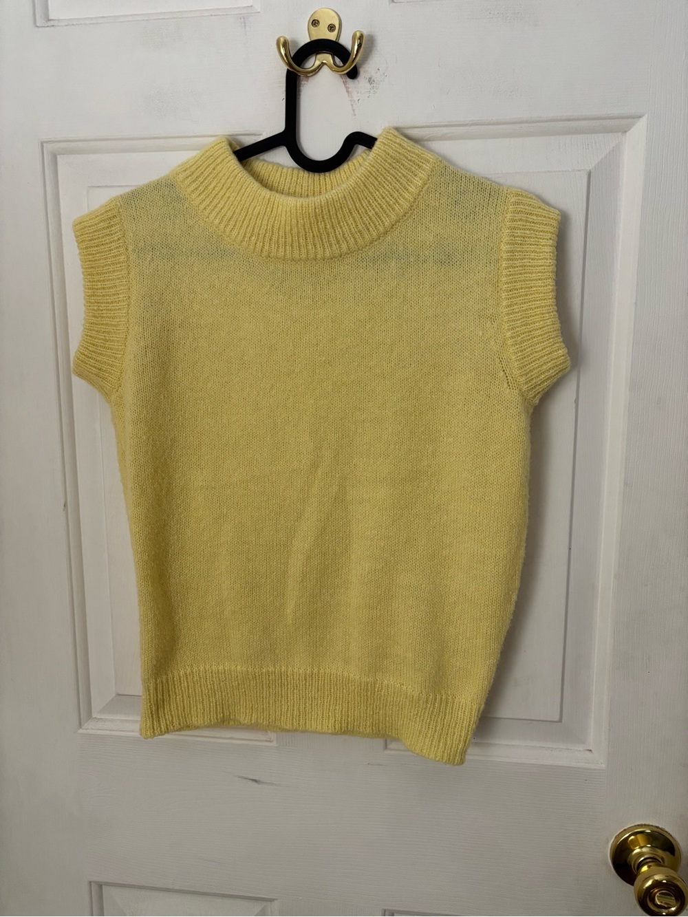 Peppermayo Yellow Sleeveless Turtleneck Knit Top